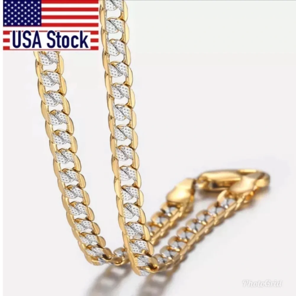 Gold and Silver Plated Link Chain Necklace